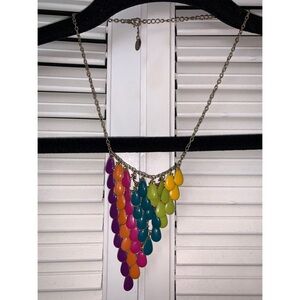 Claire’s Multicolored Peacock Tassel Necklace